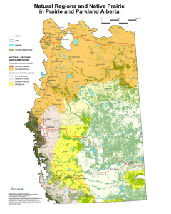 Natural Regions and Native Prairie in Prairie and Parkland Alberta